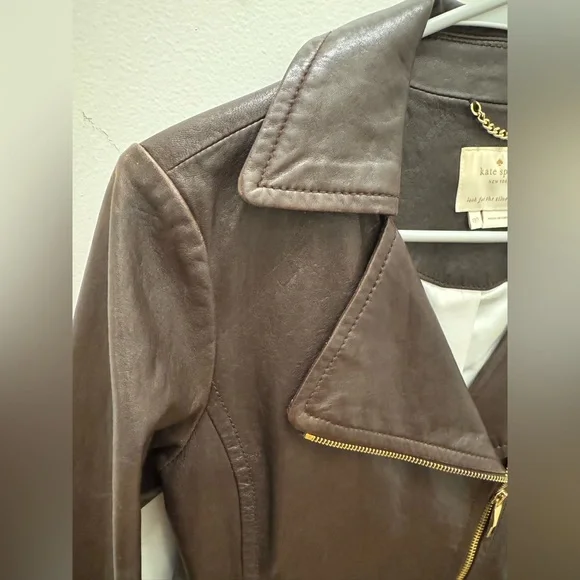 Kate Spade brown leather jacket